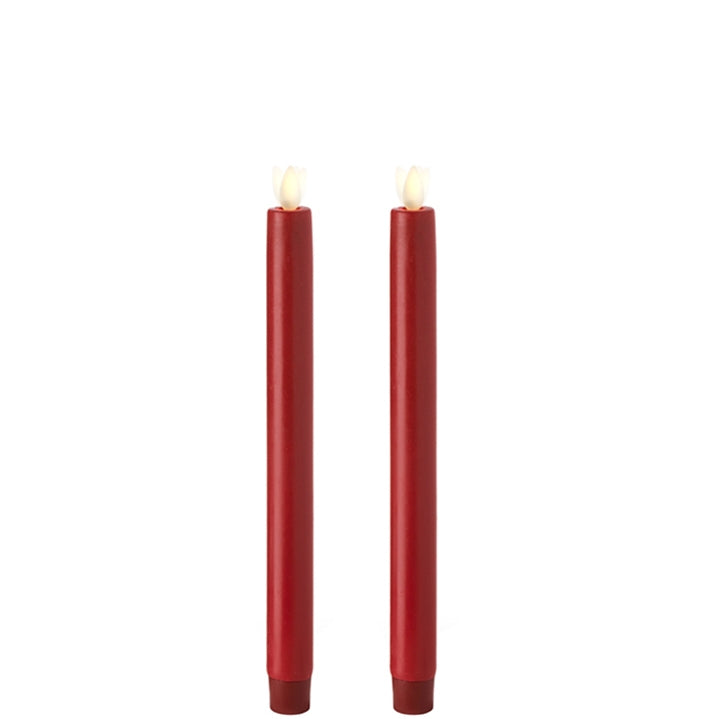 *SB* 10" Moving Flame set/2 Red Taper Candles