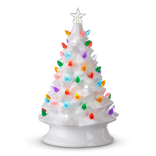 *SB* 13" W/ Timer Vintage White Lighted Tree