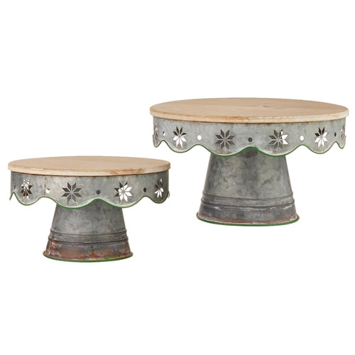 *SB* 12.25" Snowflake Pattern Galvanized Pedestals