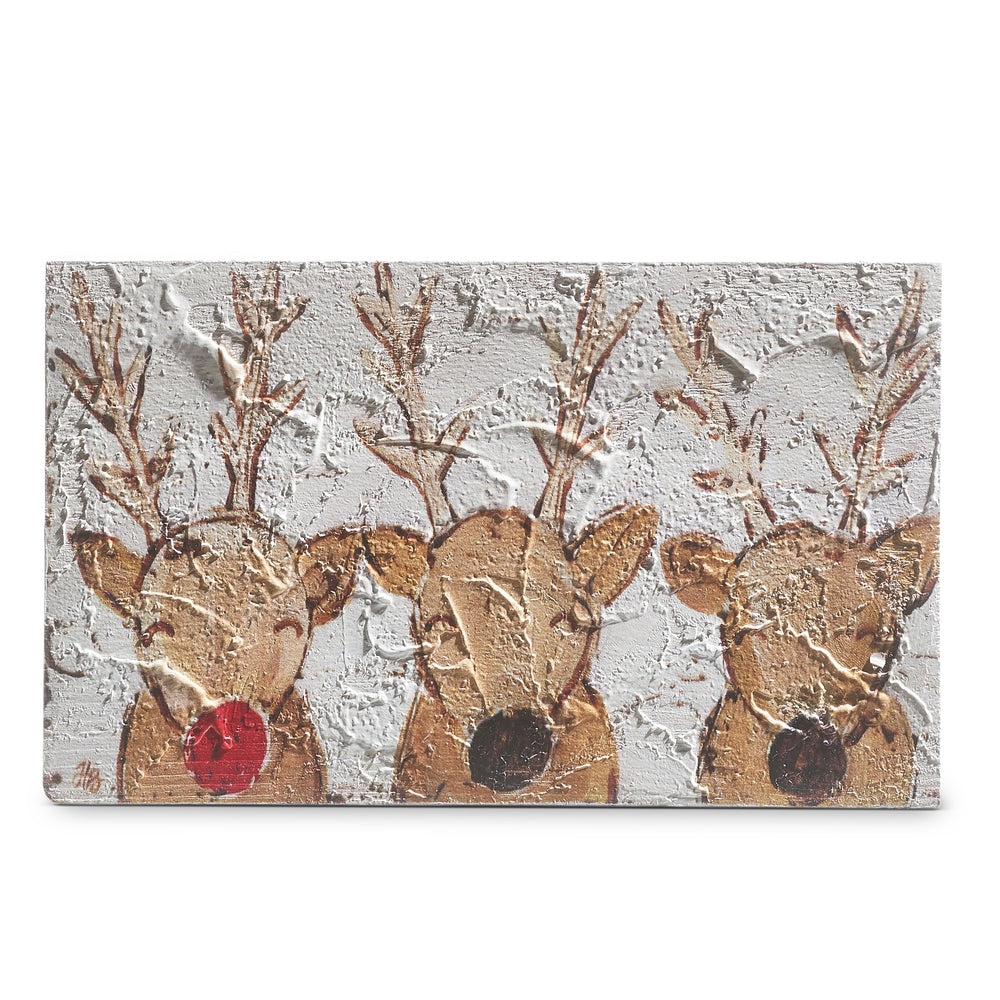 *SB* 10" Reindeer Friends Wood Block