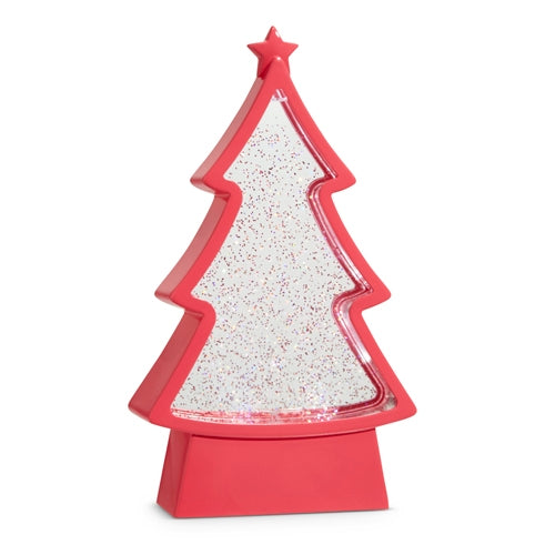 *SB* 11" Lighted Pink Tree with Swirling Pink Glitter