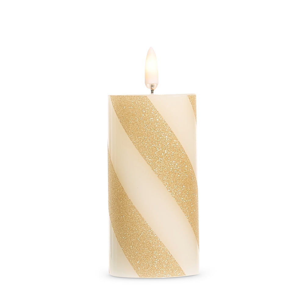 *DC* 2" X 4" Gold Stripe Candle