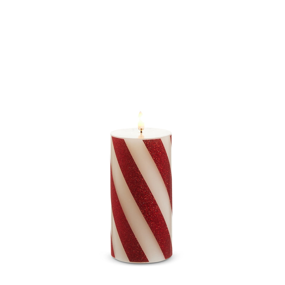 *DC* 3" X 6" Red Stripe Candle