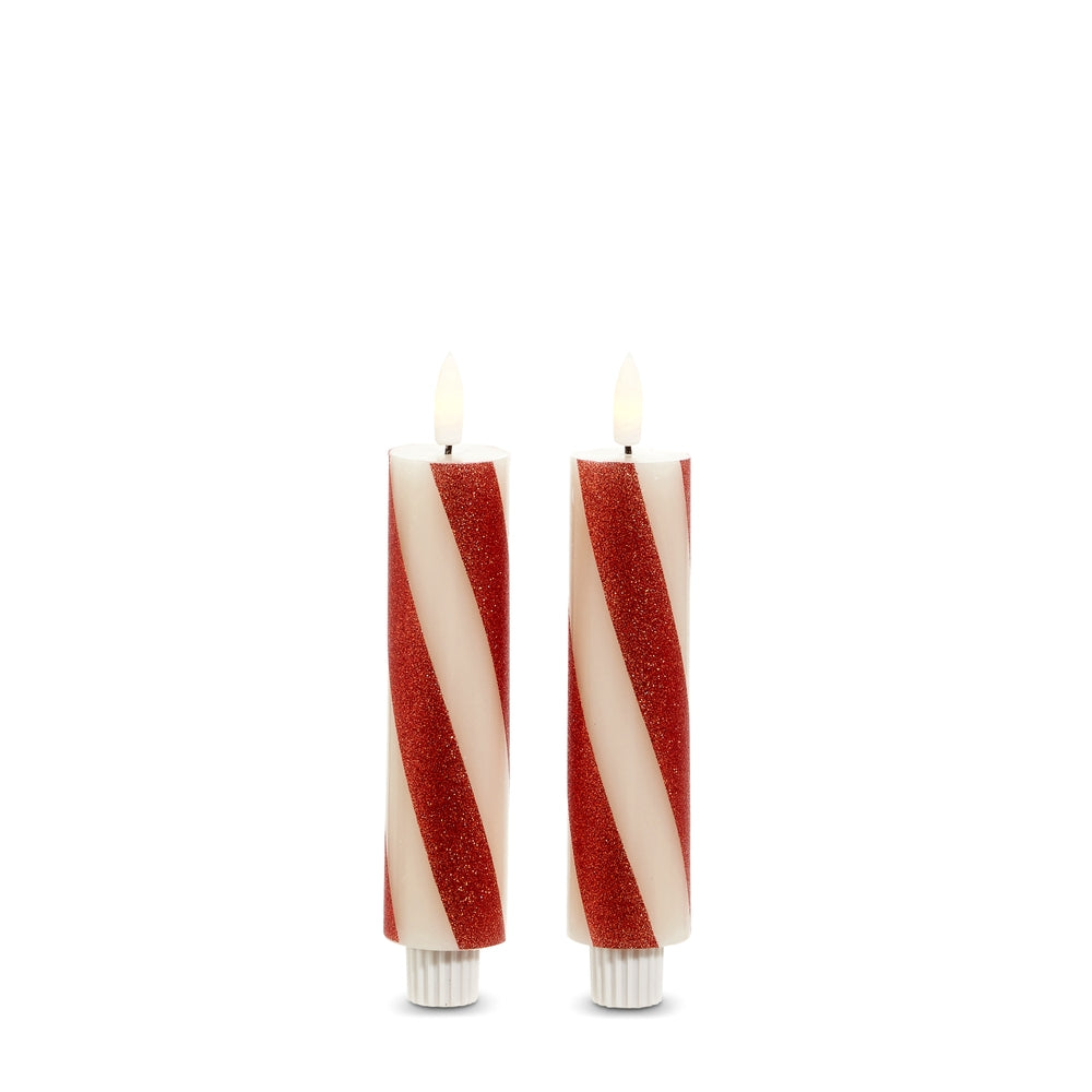 *DC* 6.5" Red Stripe Taper Candle