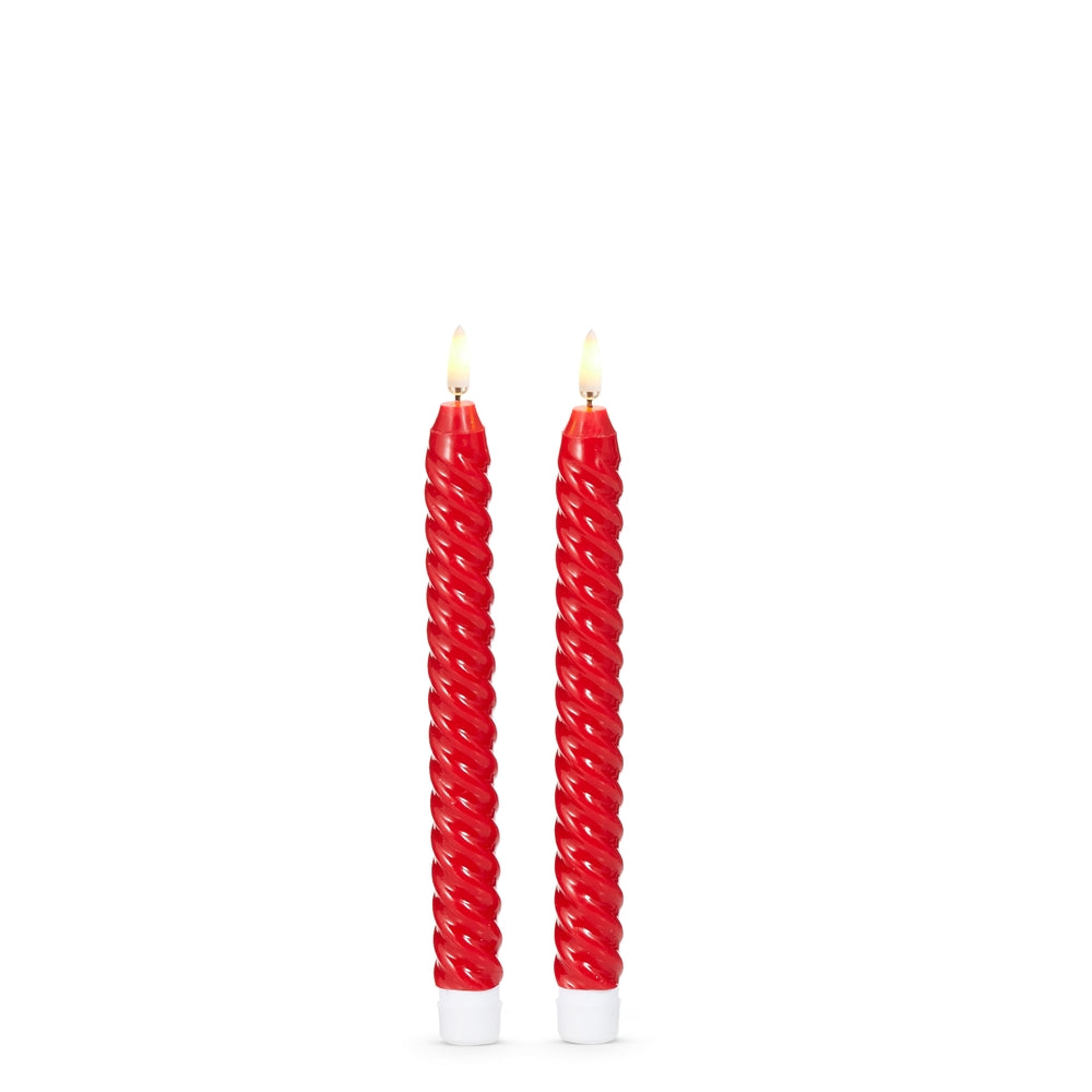 *DC* 8.5" Red Twist Taper Candles