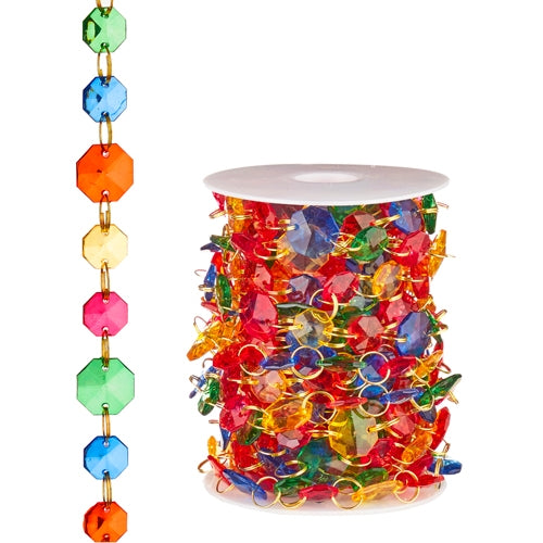 *SB* 10 Yds Jewel Tone Round Crystal Garland