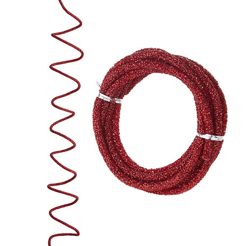 *SB* 10' Red Glittered Rope Garland